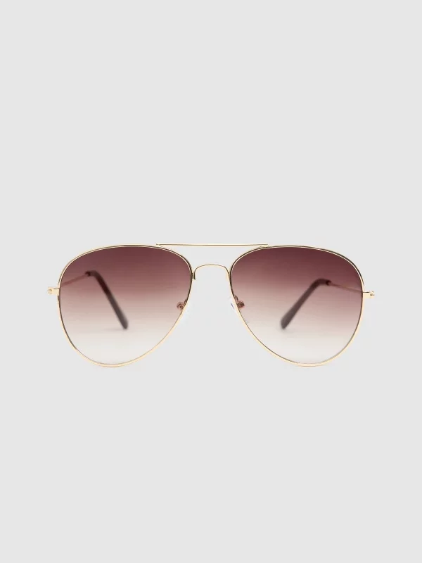 Gold frame aviator glasses golden