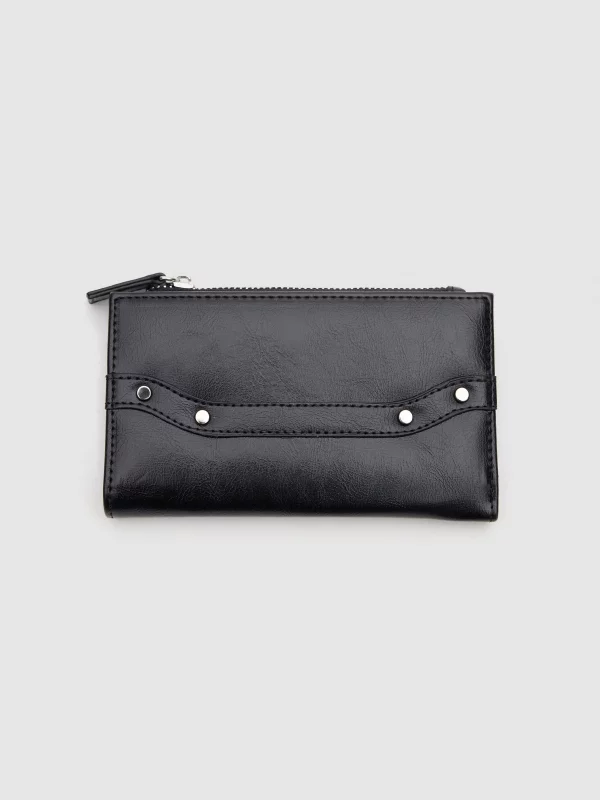 Cartera polipiel tachas negro