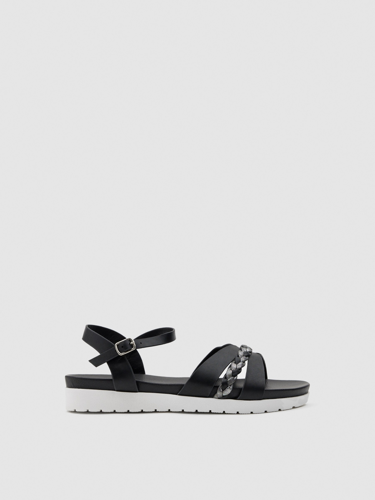 Braided sandal black