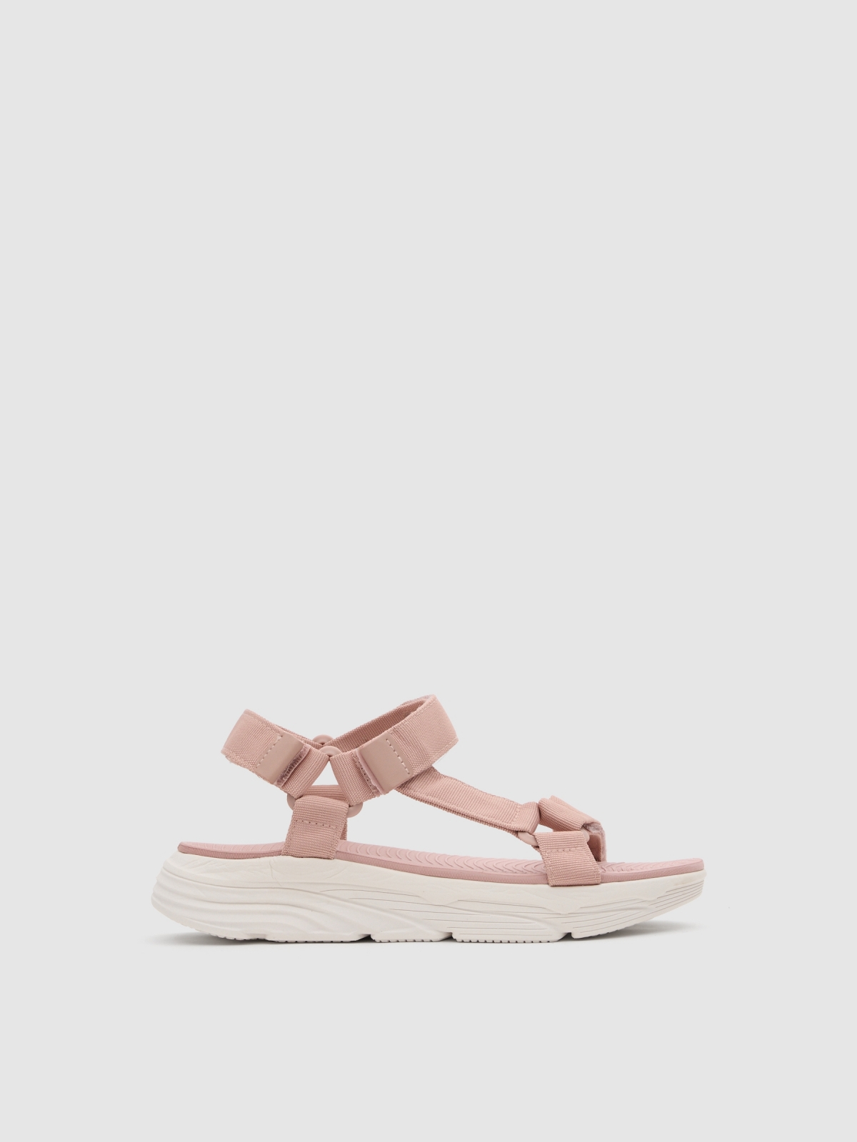 Sandalia deportiva velcro rosa