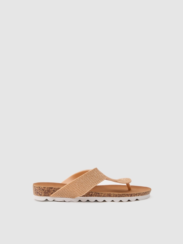 Glitter thong sandal golden