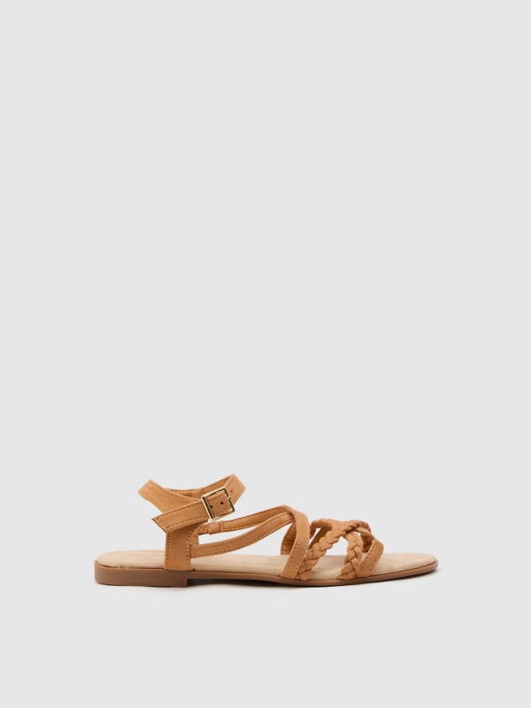 Braided straps sandal light brown