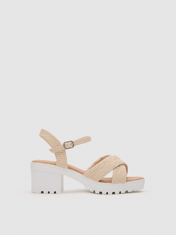 Sandalias tiras acolchadas rosa nude