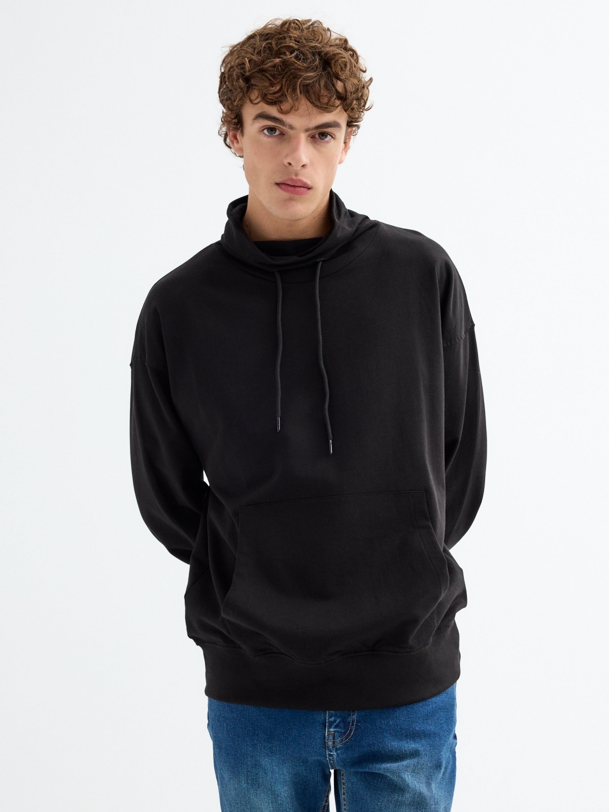 Black crewneck sweatshirt