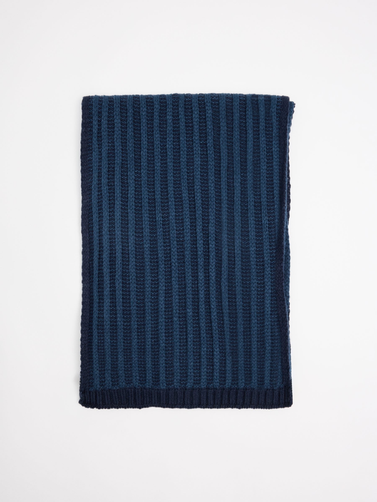 Blue knit scarf