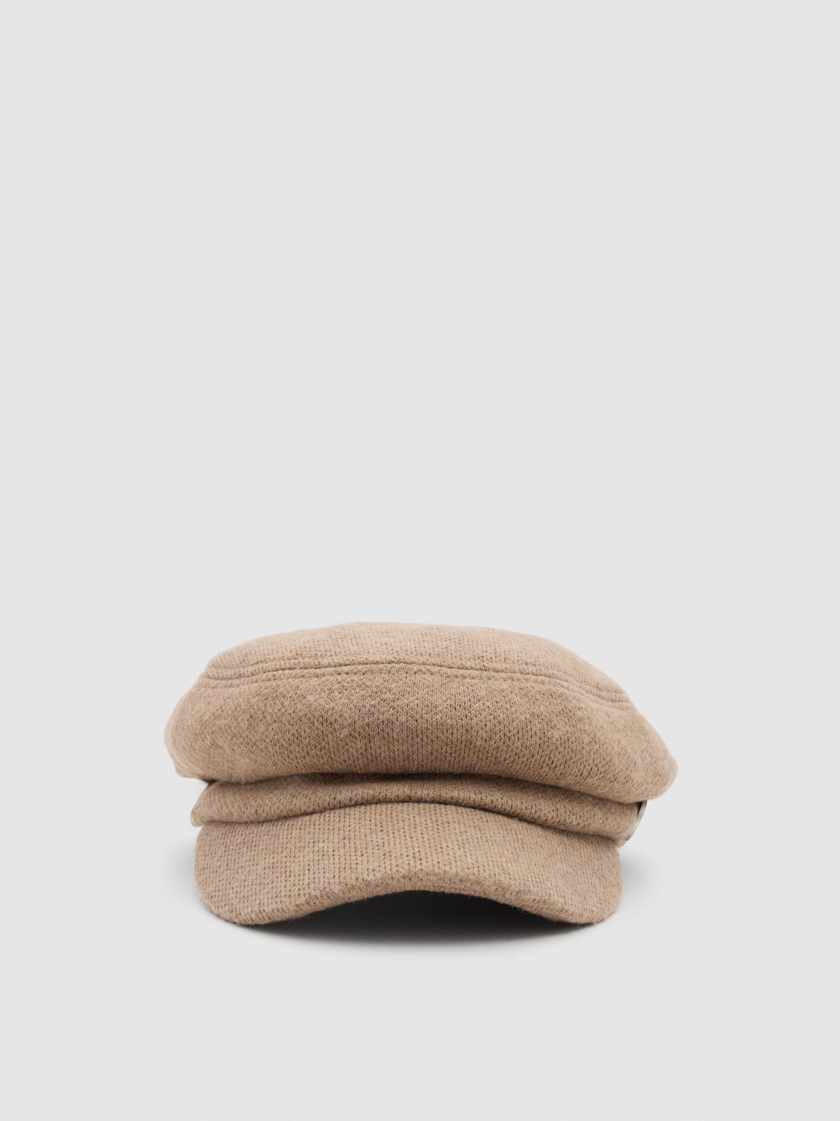 Beige texture beret beige 45º front view