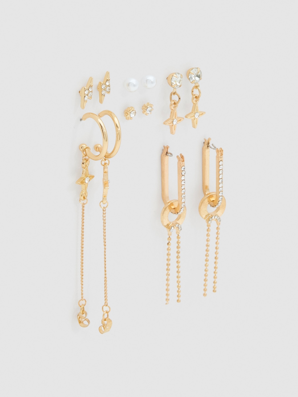 Set of 6 golden earrings