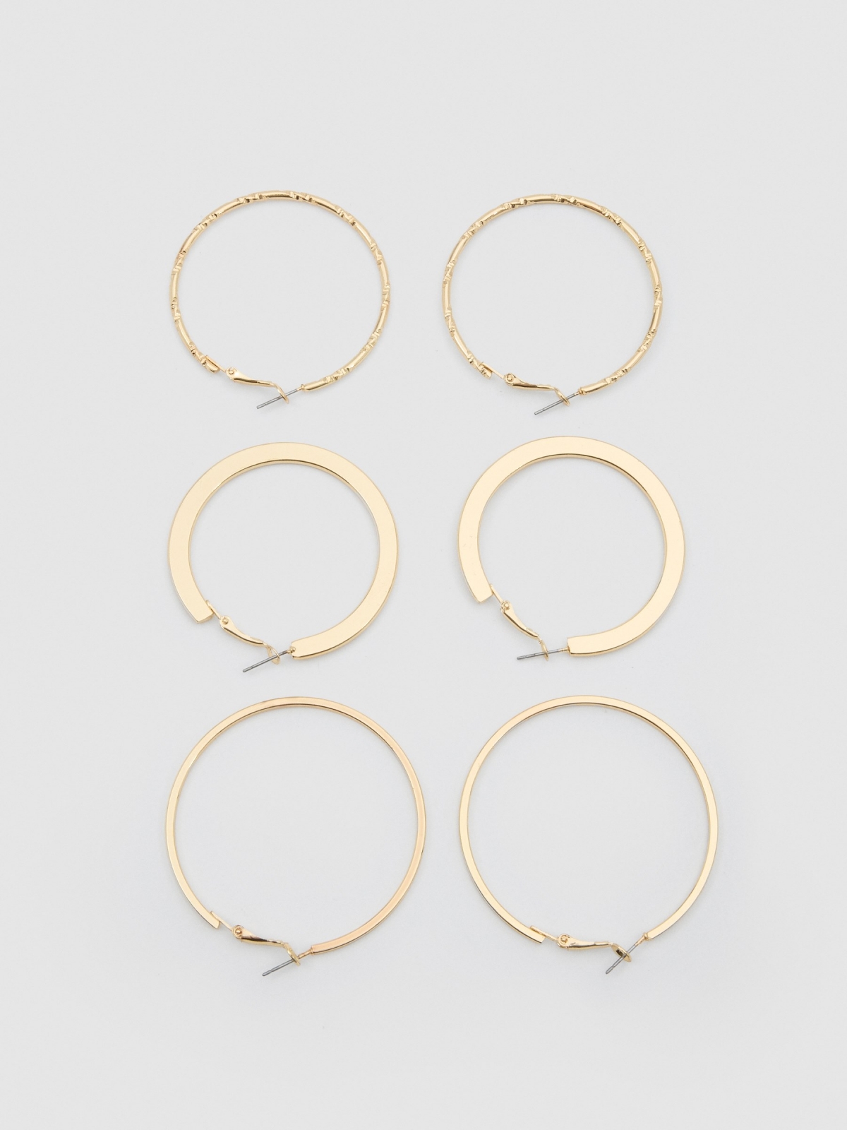 Conjunto de 3 aros dourados únicos