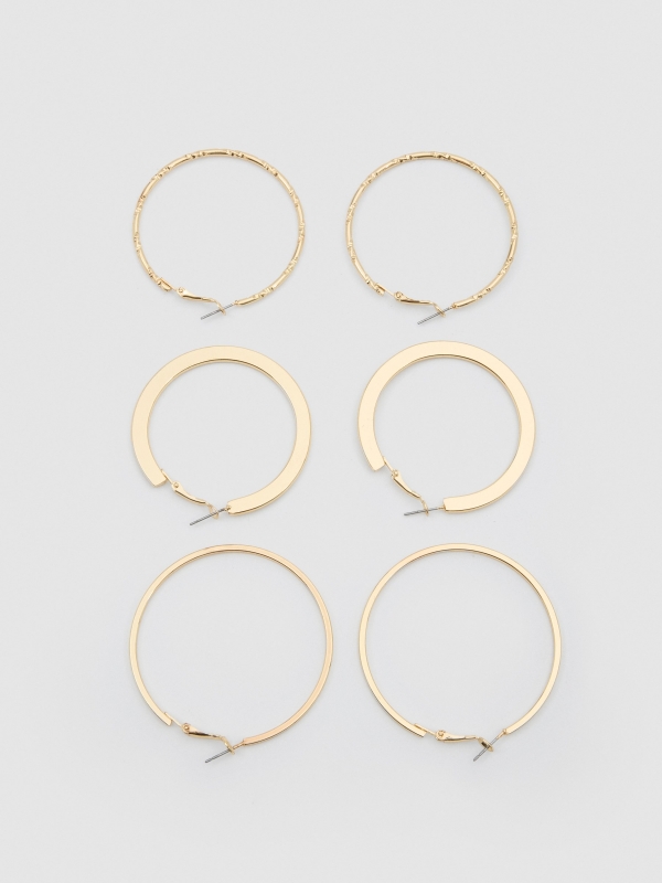 Conjunto de 3 aros dourados únicos