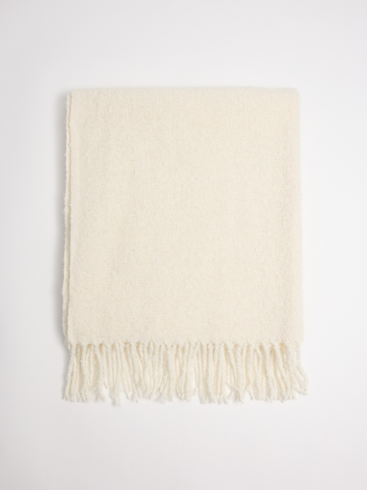 White fringed scarf