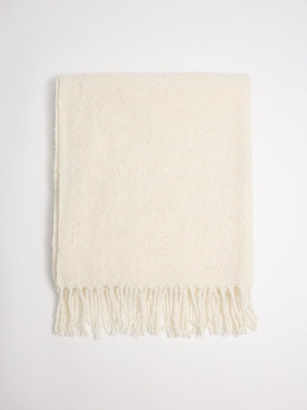 White fringed scarf