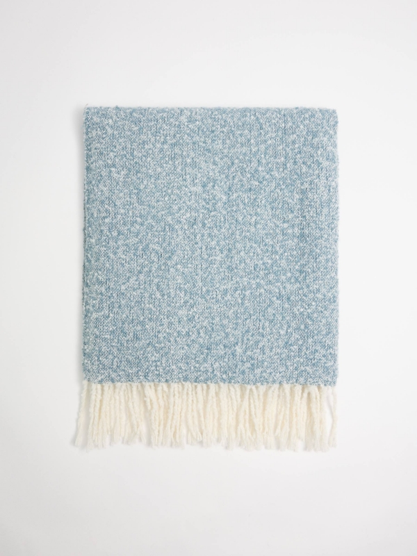 Blue marled fringe scarf