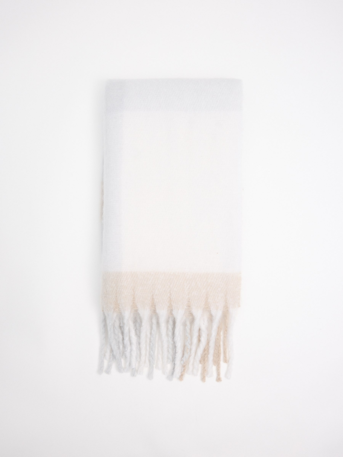 Nude fringe scarf