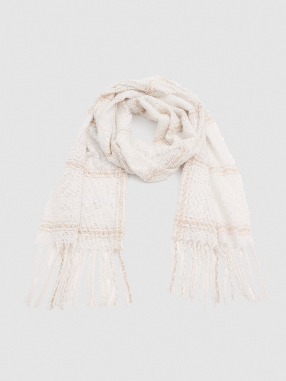 Beige checkered scarf