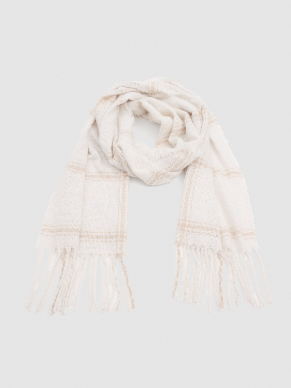 Beige checkered scarf