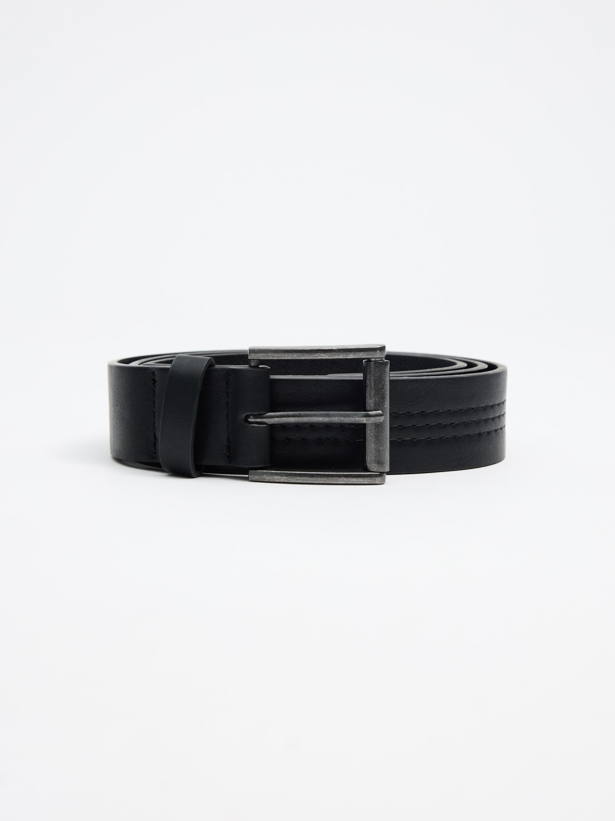 Black faux leather belt