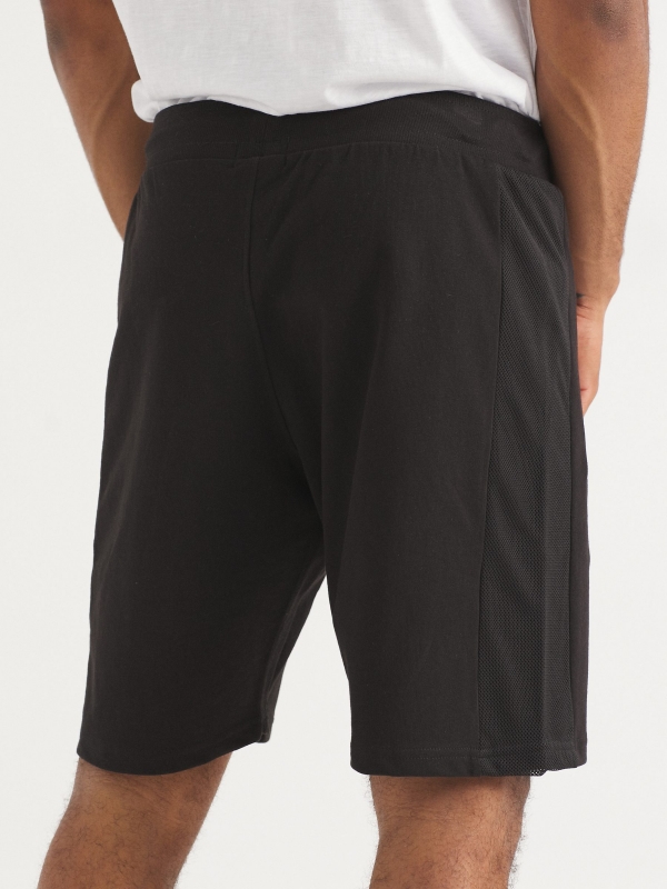 Bermuda jogger painéis combinado preto