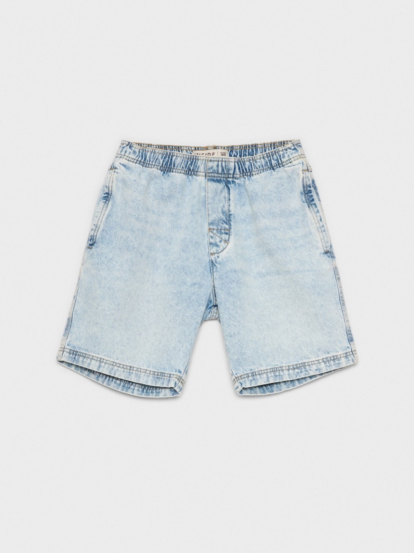  Bermuda denim acid washed azul claro