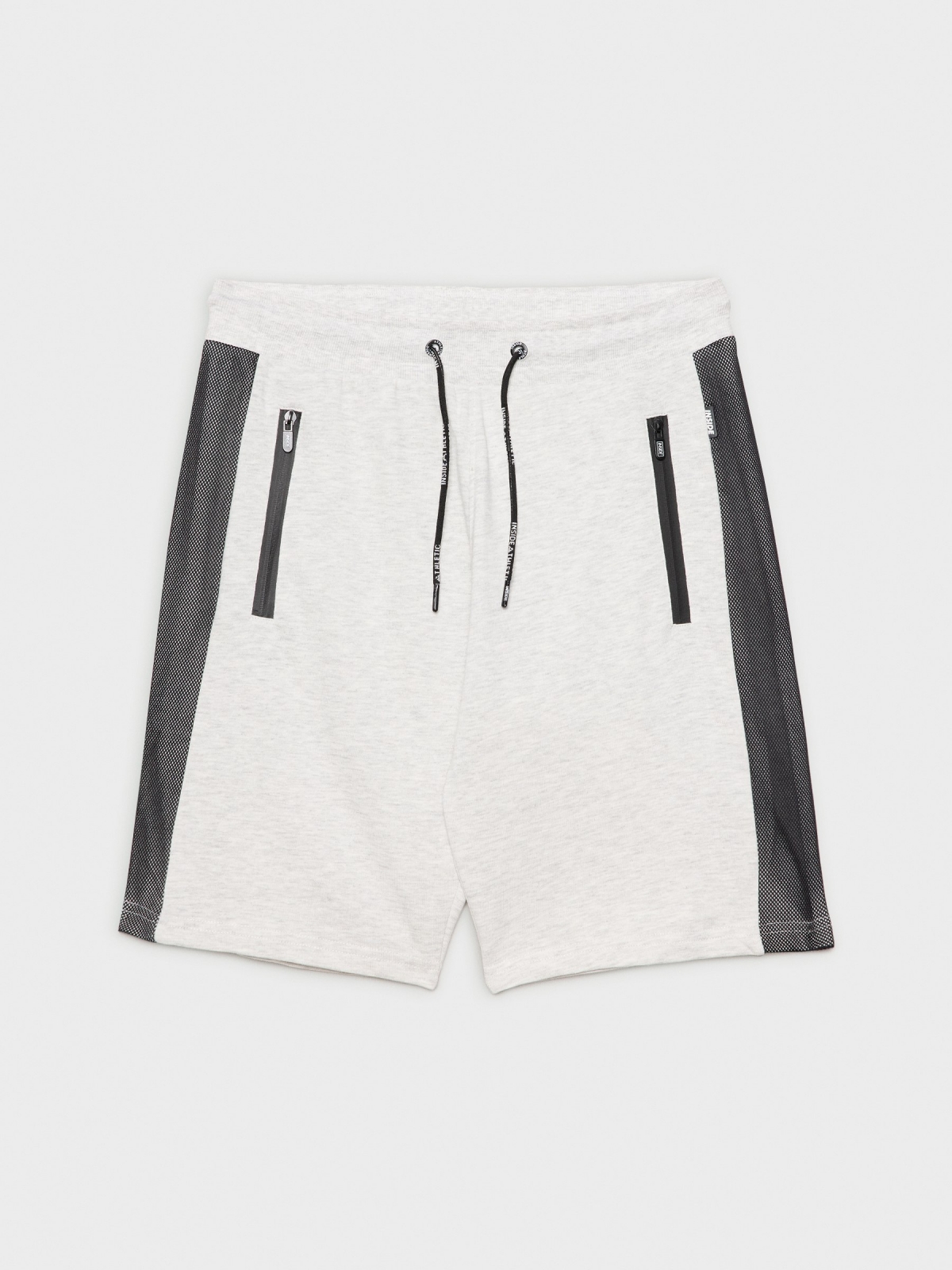  Bermuda jogger painéis combinado cinza