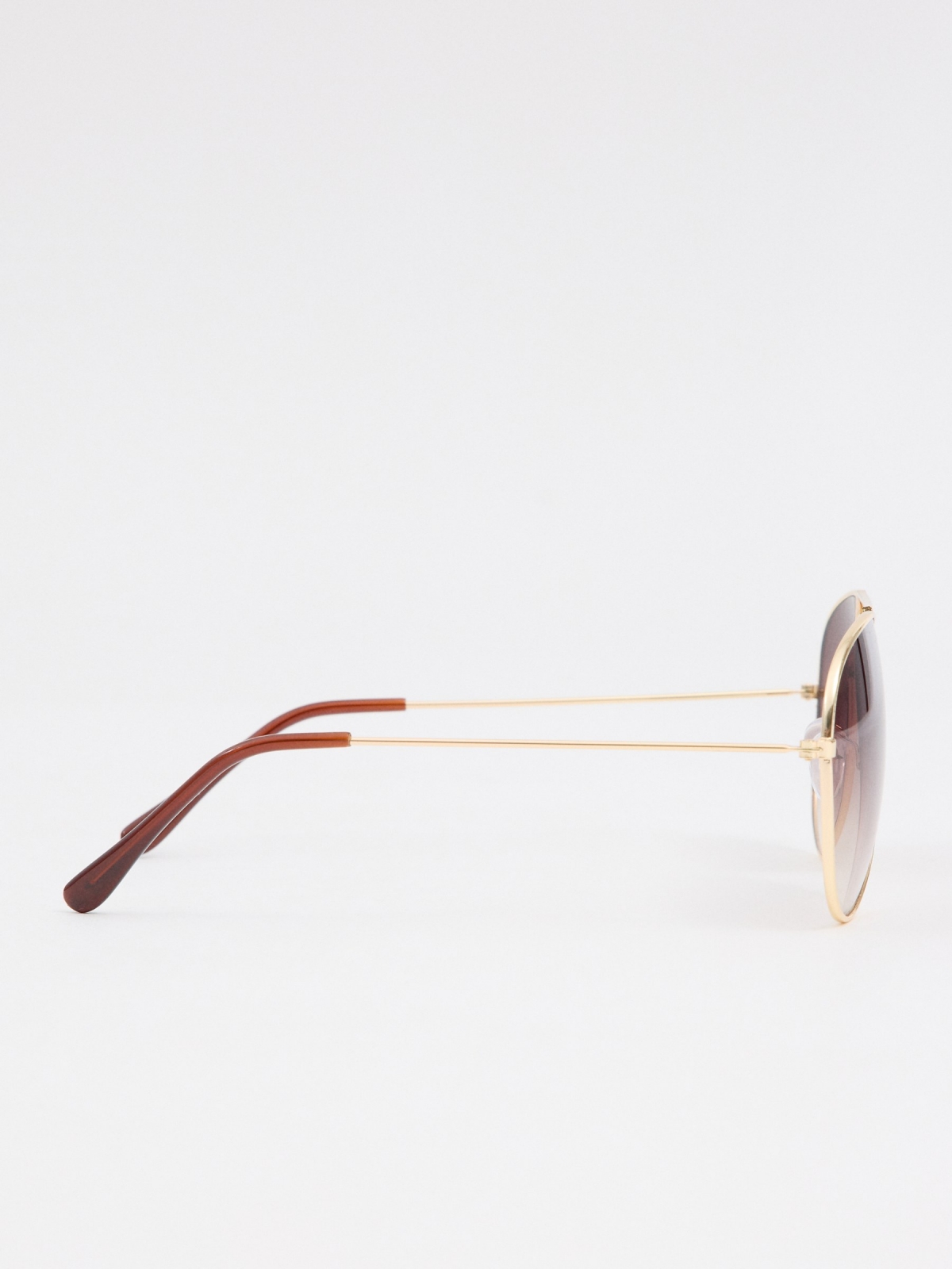 Gold frame aviator glasses golden detail view