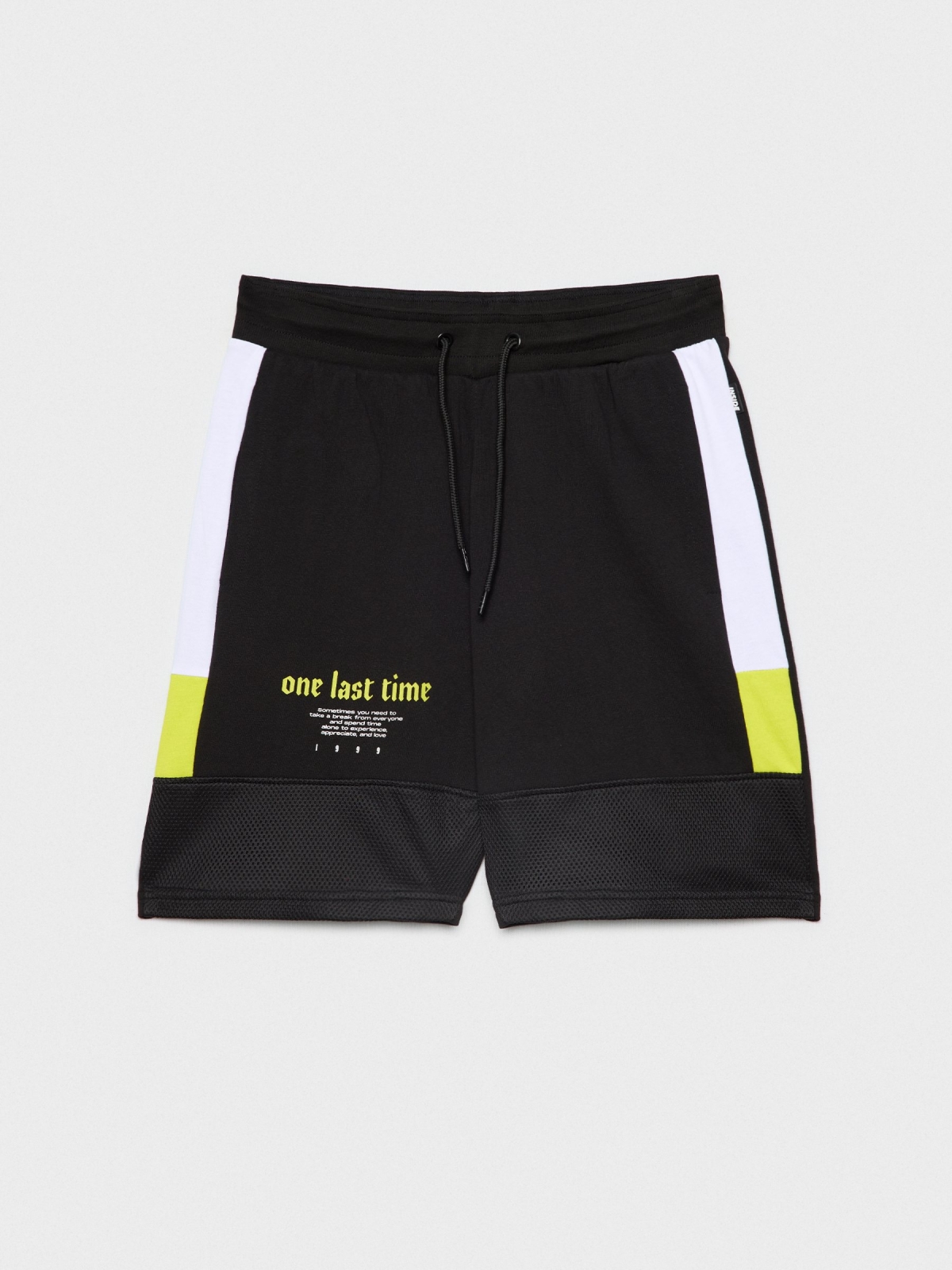  Combined bermuda jogger short with text black