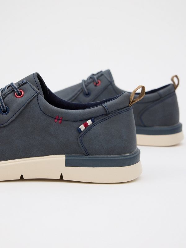 Classic wallaby lace-up shoe navy detail view