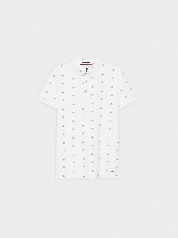  Polo miniprint marinero blanco