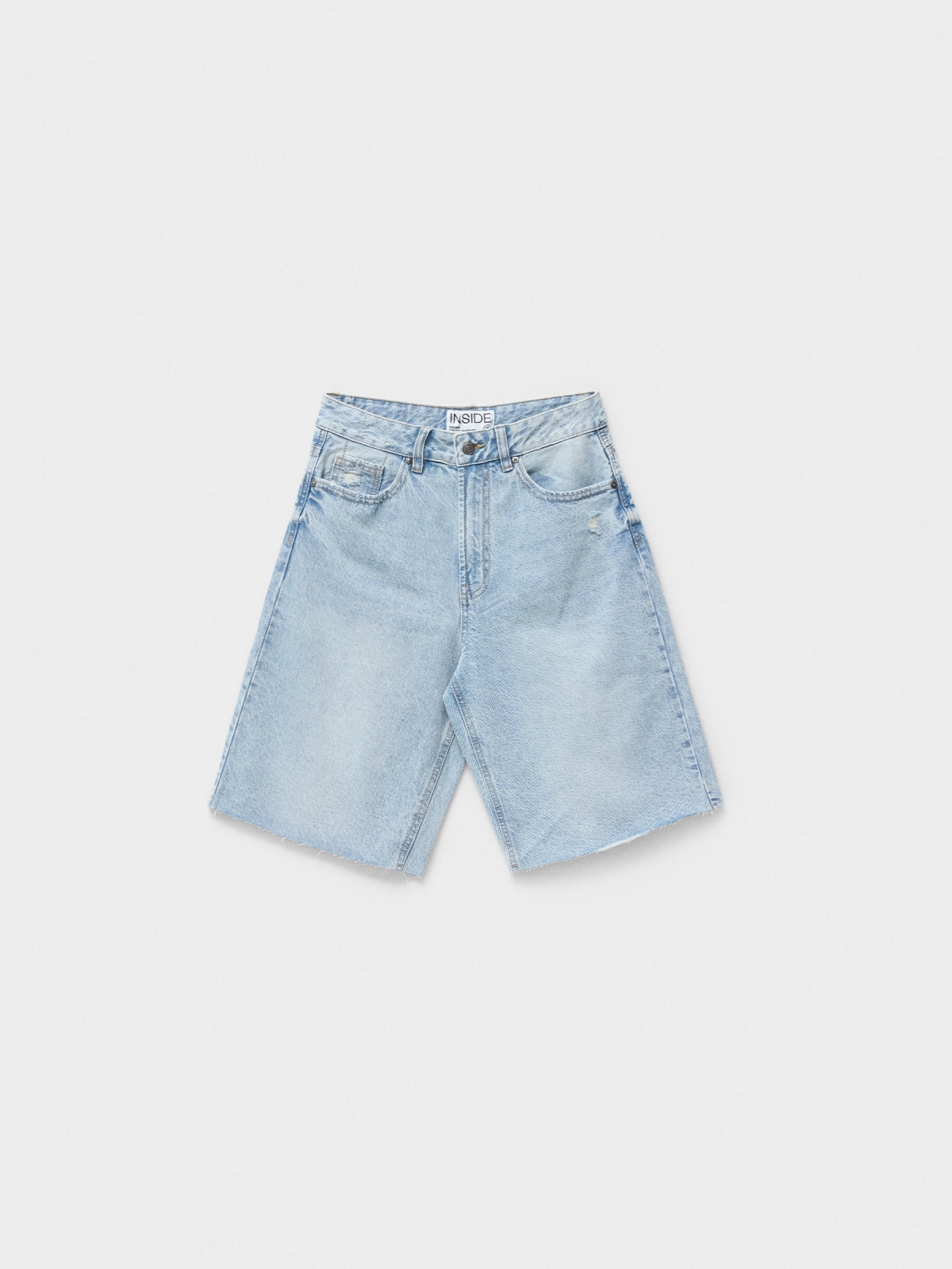  Denim high rise Bermuda shorts light blue