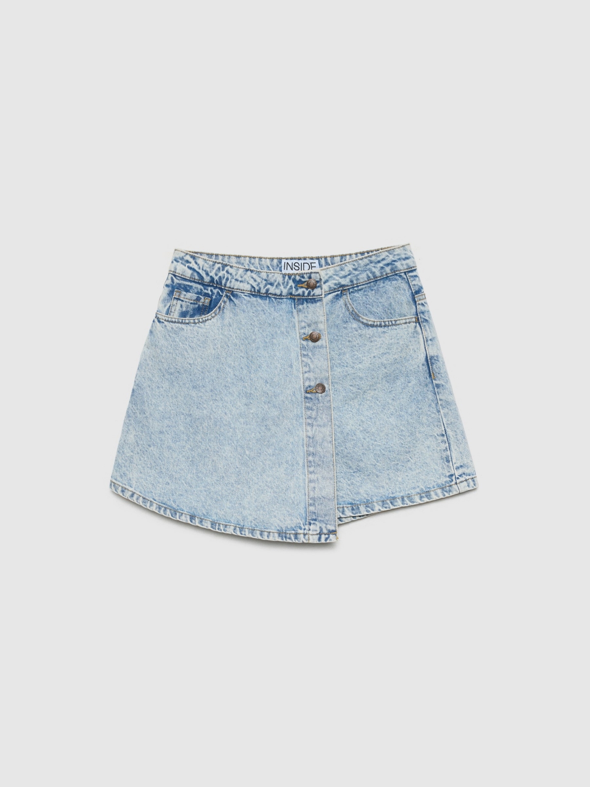  Denim skort with buttons light blue