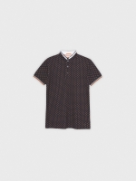 %Pto% Geometric mao polo shirt navy