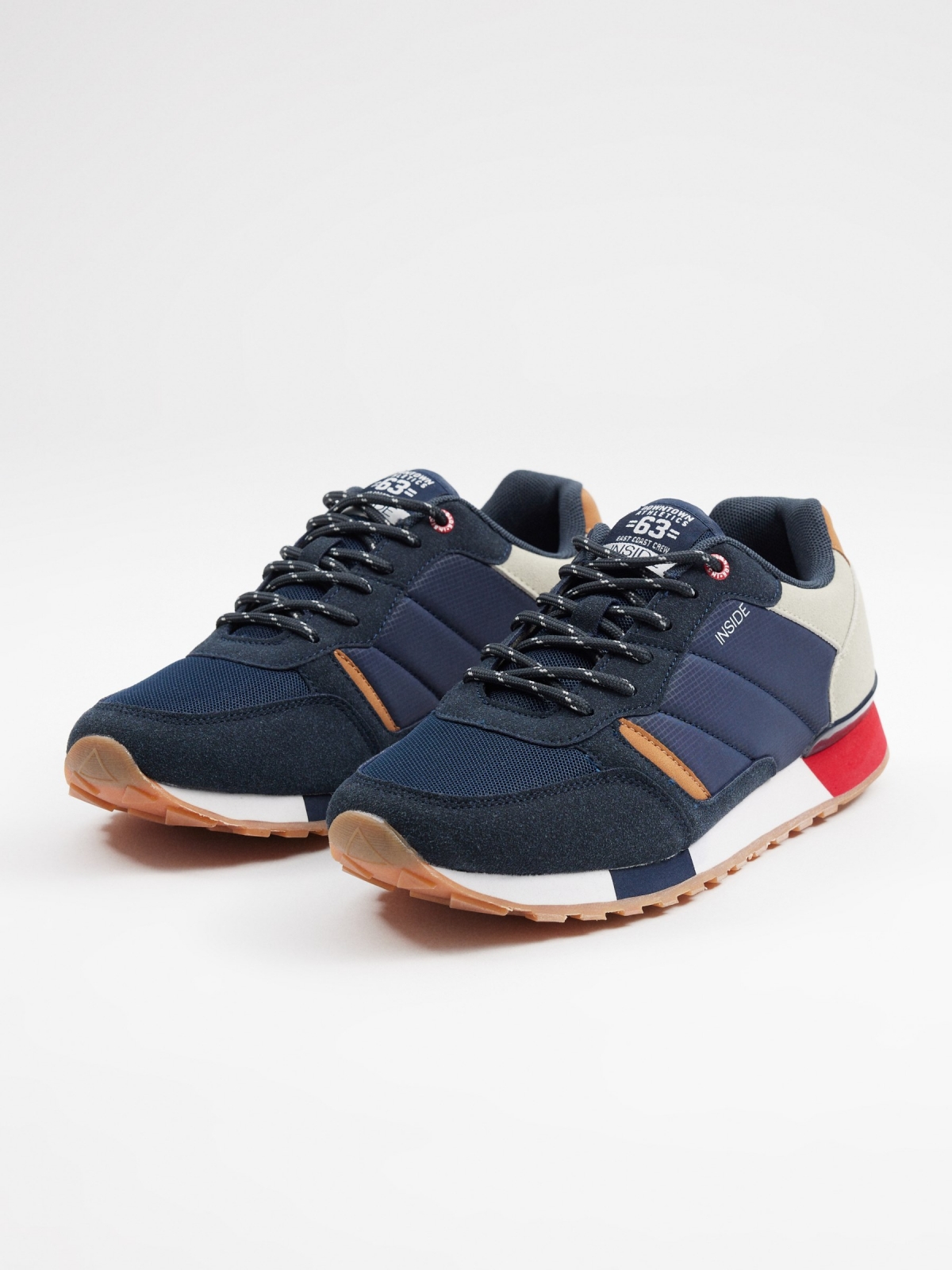 Combined casual sneaker navy 45º front view