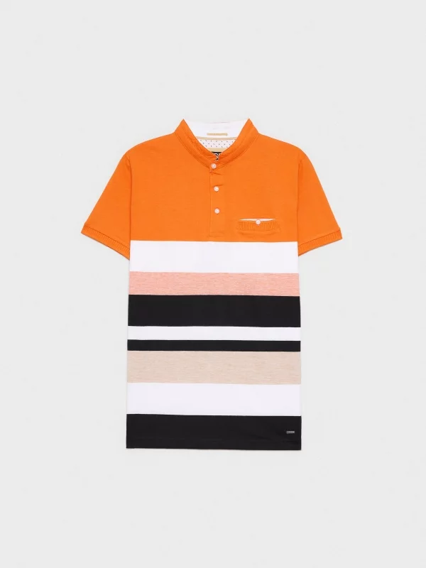  Polo mao de rayas naranja