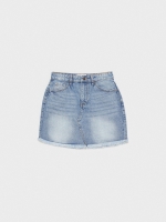 %Pto% Denim mini skirt deflected blue