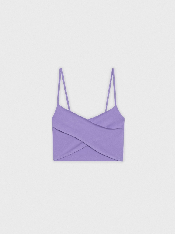  Slim fit crossover crop top lilac