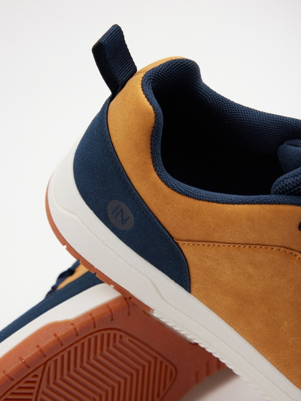 Combined casual sneaker mustard detail view