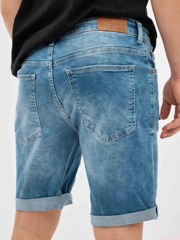 Denim Slim Bermuda Shorts blue detail view