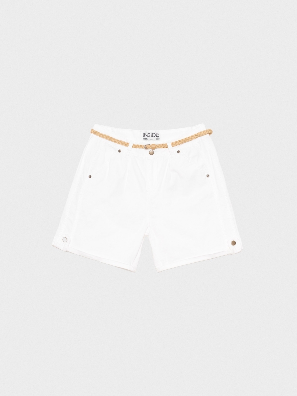  Short cinturón trenzado blanco
