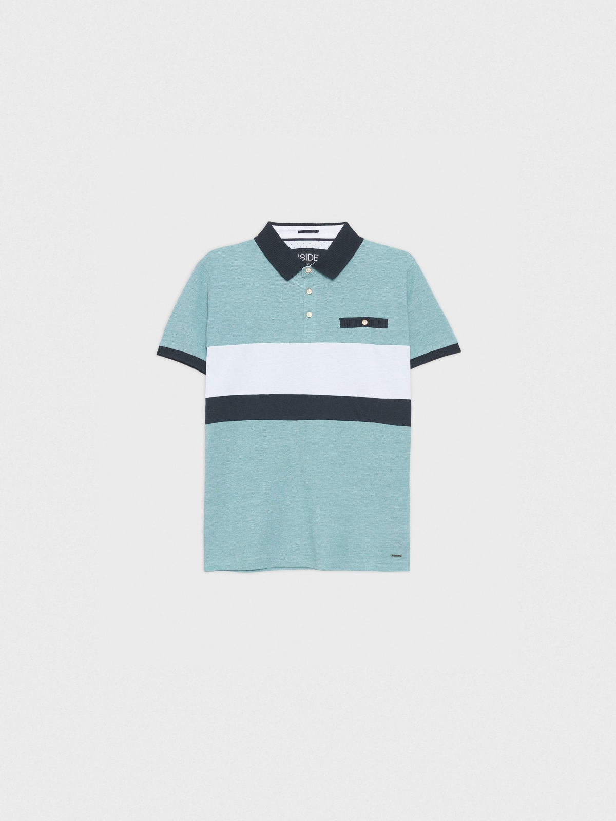  Tricolor polo shirt emerald