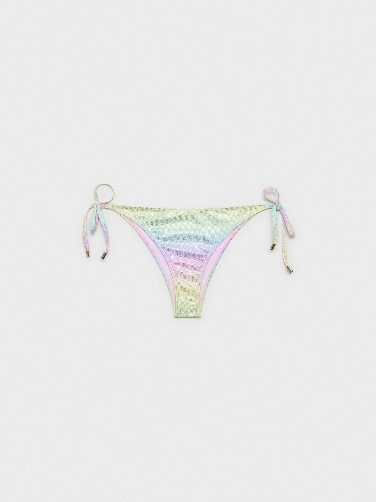  Braguita bikini triangular con brillo multicolor