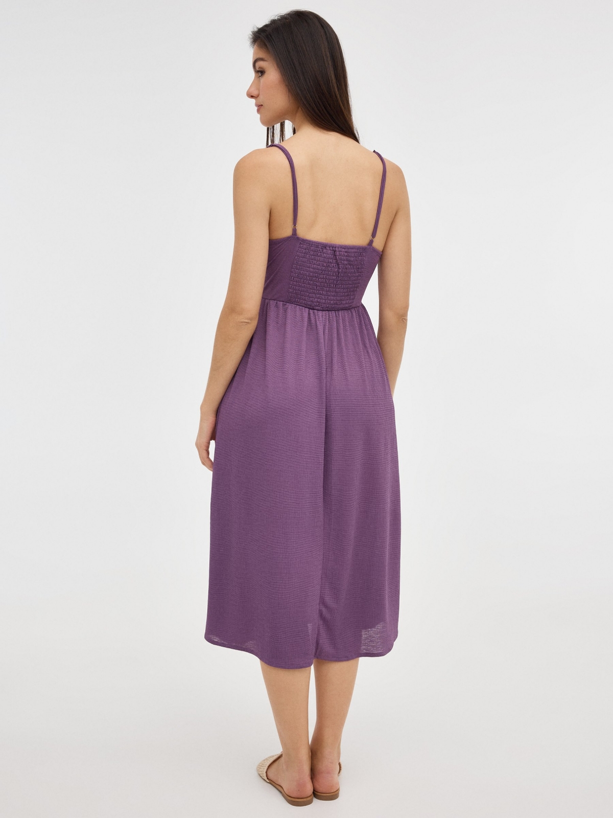 Corset midi dress aubergine middle back view