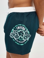 %Pto% Colour block swimsuit with stamp green