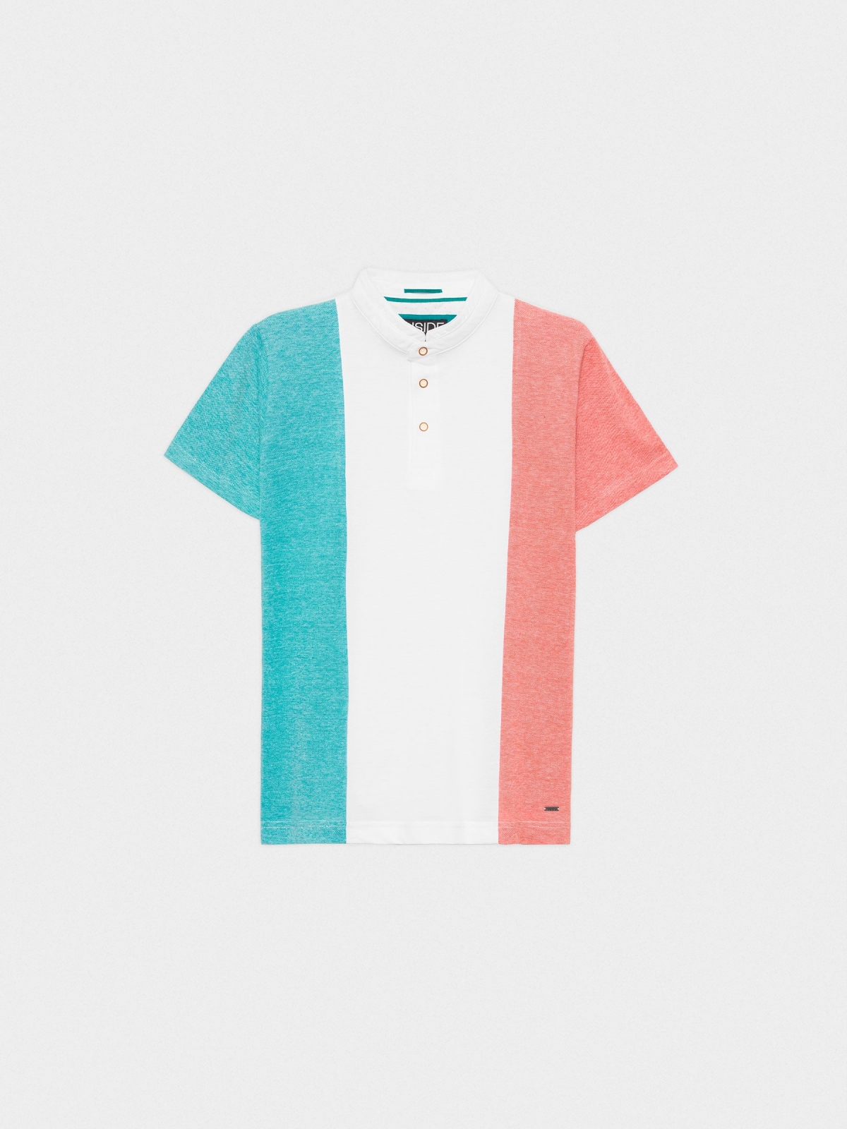  Block color pique polo shirt emerald