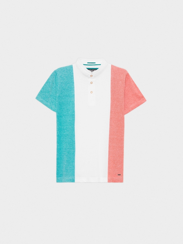  Block color pique polo shirt emerald