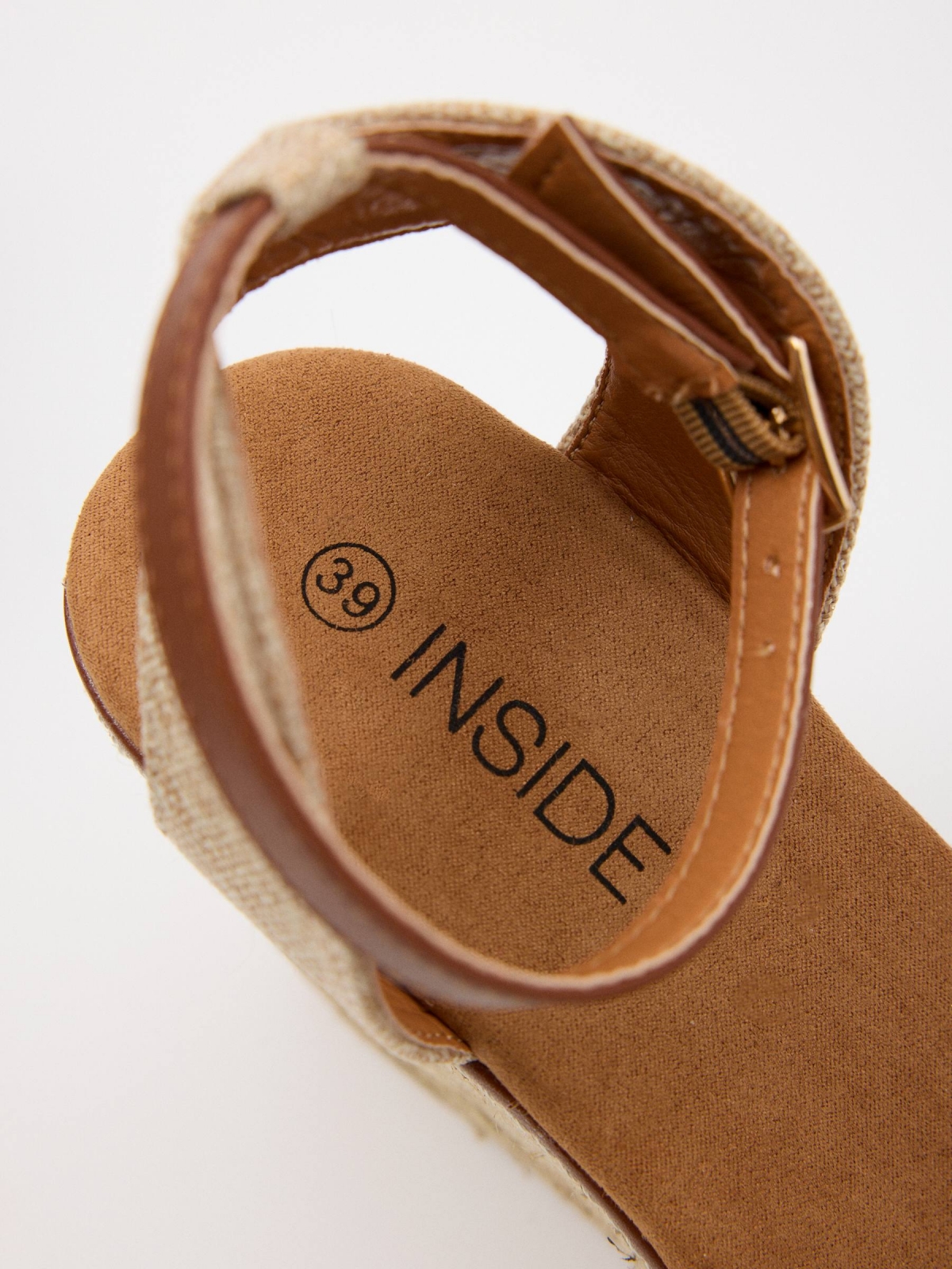 Wedge jute basic closed clogs sand detail view