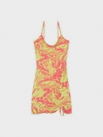 %Pto% Vestido mini print wave coral