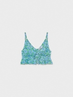 %Pto% Crop Top print floral tirantes azul claro