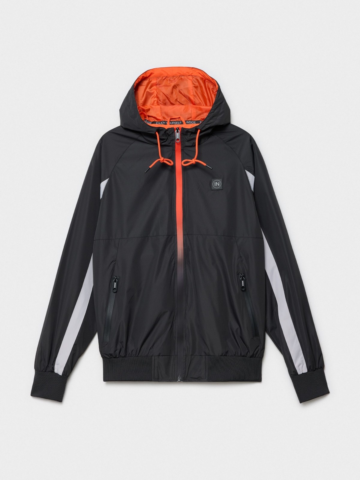  Lightweight hooded jacket black