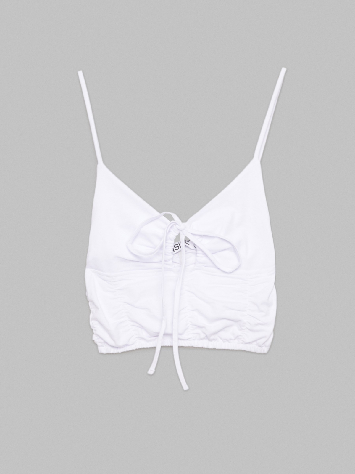  Crop top with gathered neckline white