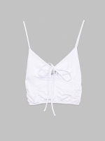 %Pto% Crop top decote com pregas branco