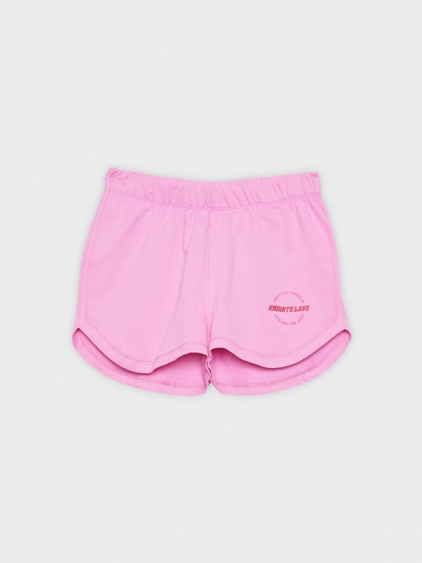  Graphic knit shorts magenta